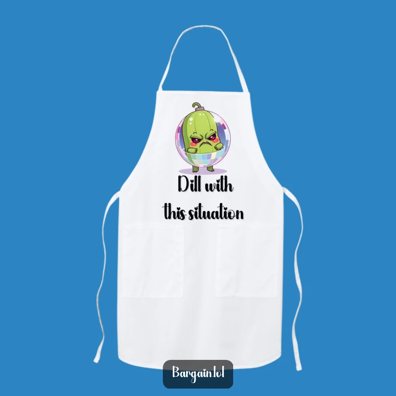 Funny Grumpy Pickle Disco Ball Apron: Cook Up Laughs in the Kitchen