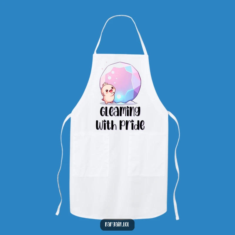 Funny Gem Discovery Apron: Tiny Creature's Joyful Find, Kitchen Humor Gift