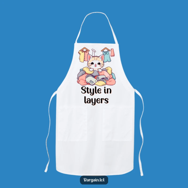 Funny Kawaii Kitten Chef Apron: Cute Kitchen Fashion Gift