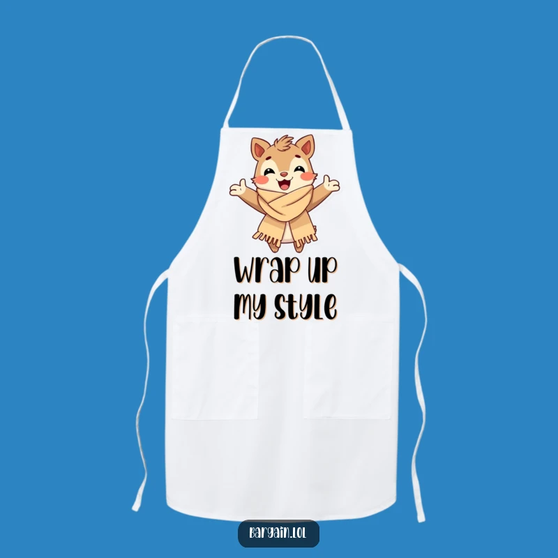 Funny Chef Apron: Creature Embraces Fashionable Scarf While Cooking - Kitchen Humor