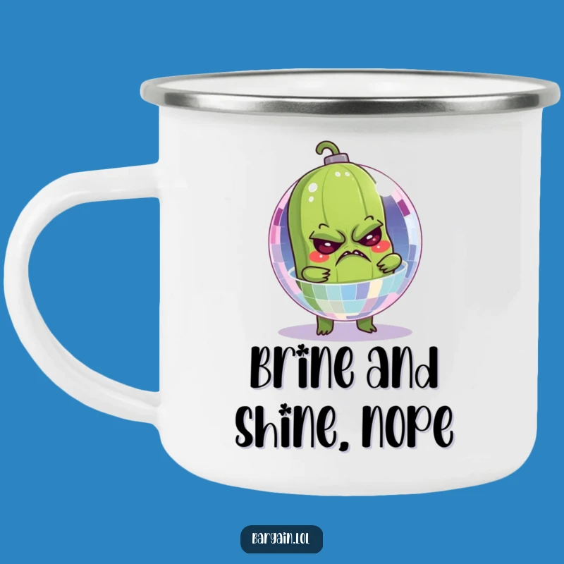 Funny Grumpy Pickle Disco Ball Camping Mug: Adventure with a Laugh