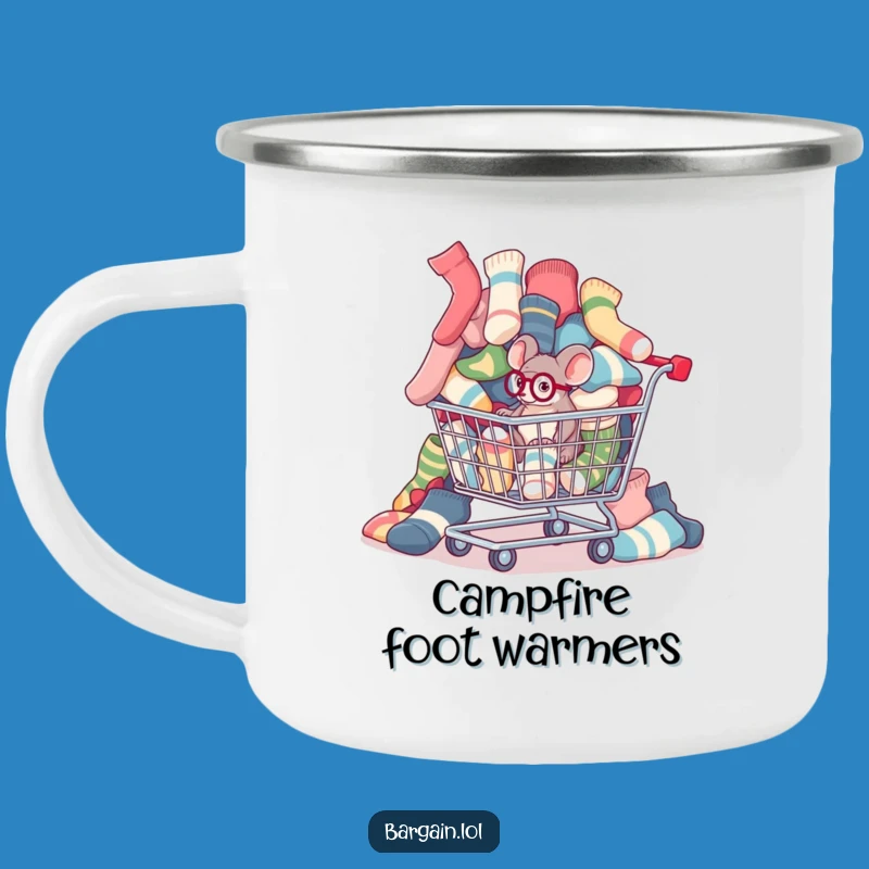 Funny Sock Mouse Camping Mug: Laundry Mystery, Perfect Outdoor Gift