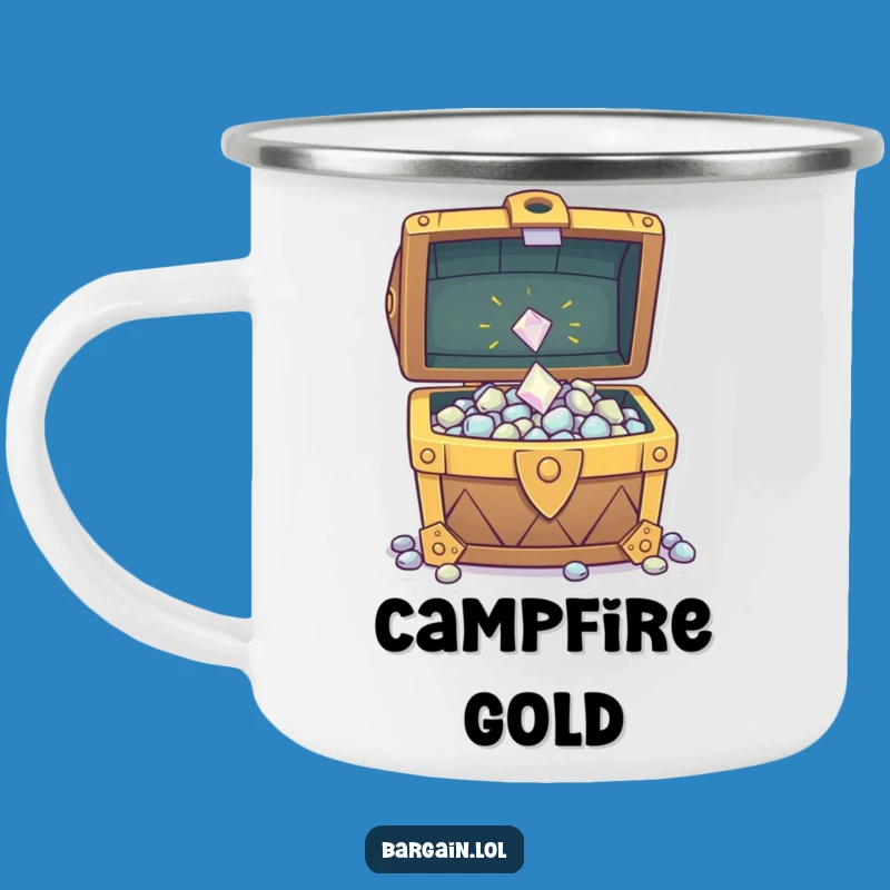 Funny Treasure Gem Camping Mug - Durable Enamel Mug for Adventures, Enjoy Coffee with Humor, Funny Gift