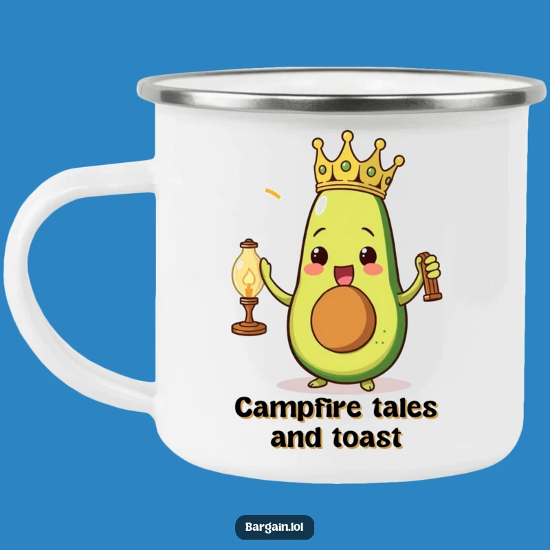 Funny Avocado Lamp Camping Mug: Regal Adventure, Perfect Outdoor Gift