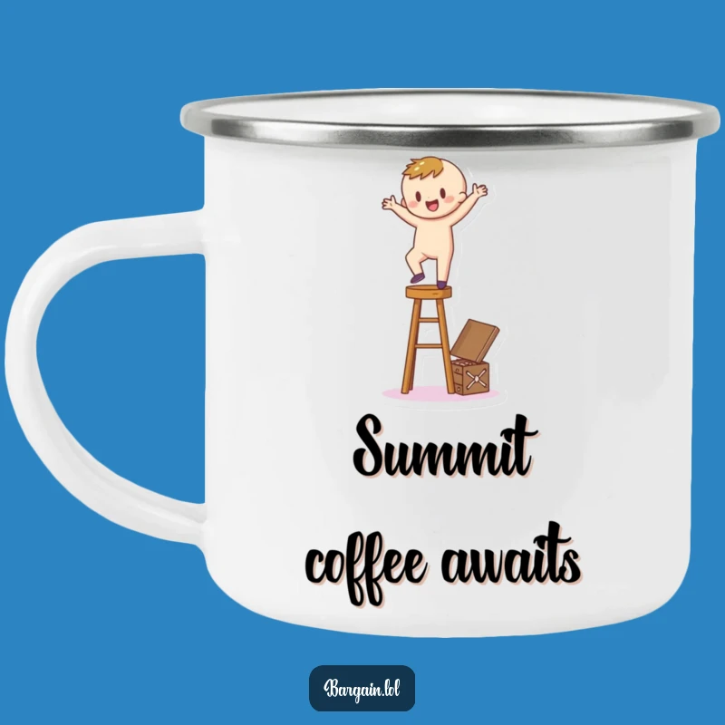Funny Explorer Mug: Cartoony Figure's Treasure Quest for Your Outdoor Adventures!