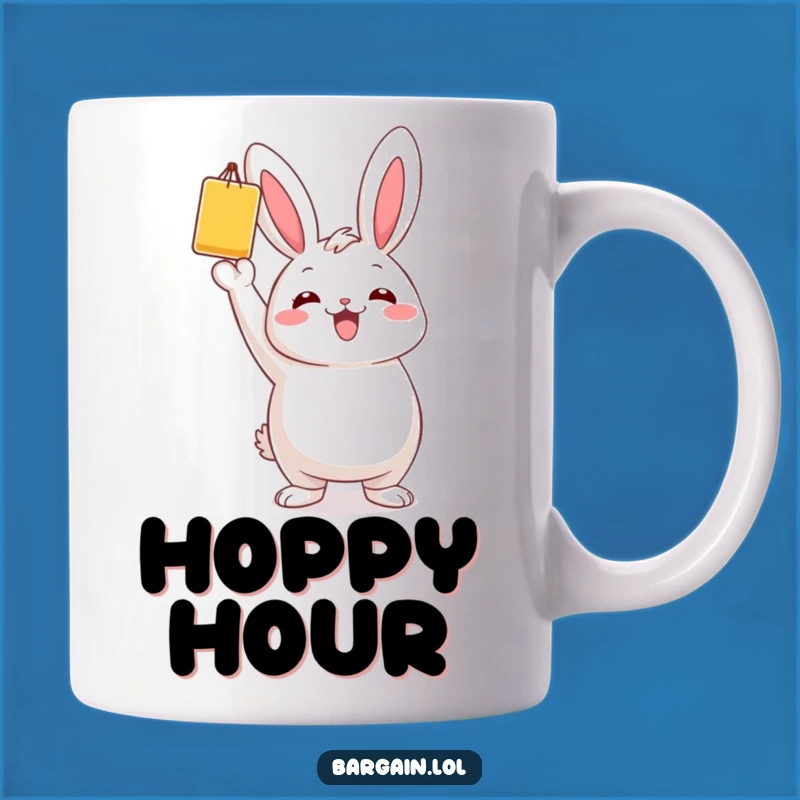 Funny Bunny Bargain Mug: Chubby Rabbit Finds Treasure, Perfect Funny Gift!