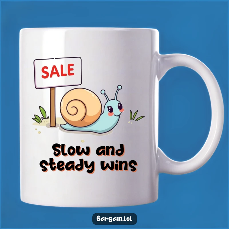 Funny Kawaii Snail Mug: Happy Sale Chase Gift