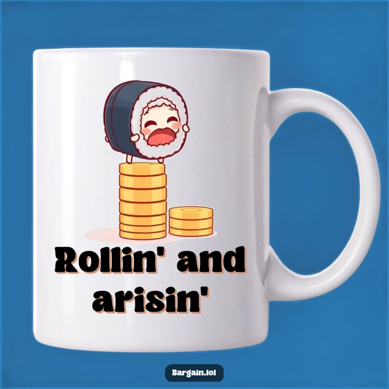 Funny Sushi Balance Mug: Hilarious Gift for Foodies and Gamblers