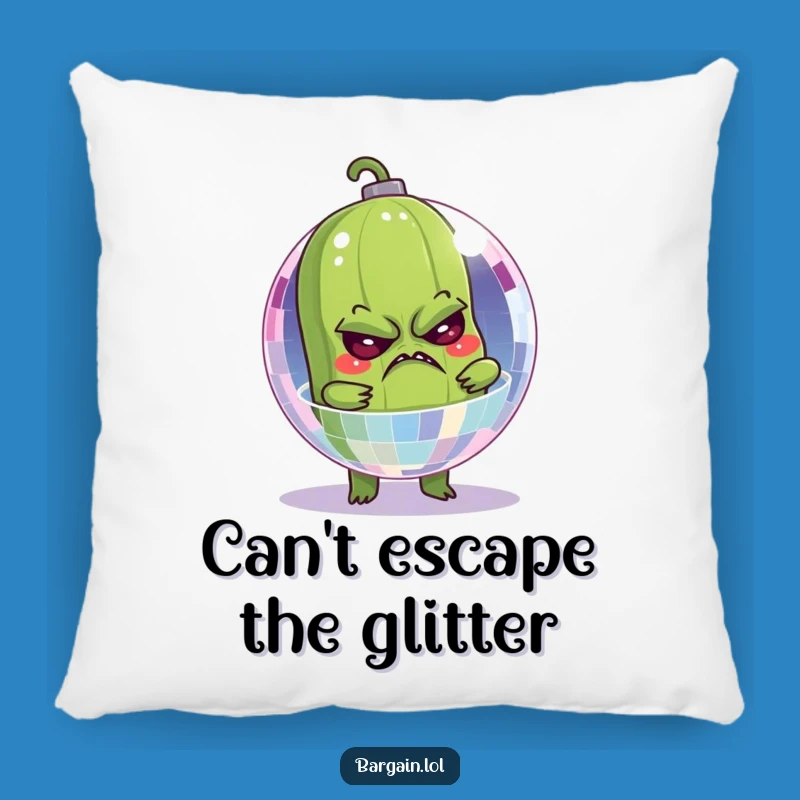 Funny Grumpy Pickle Disco Ball Pillow: Cozy Comfort with a Laugh