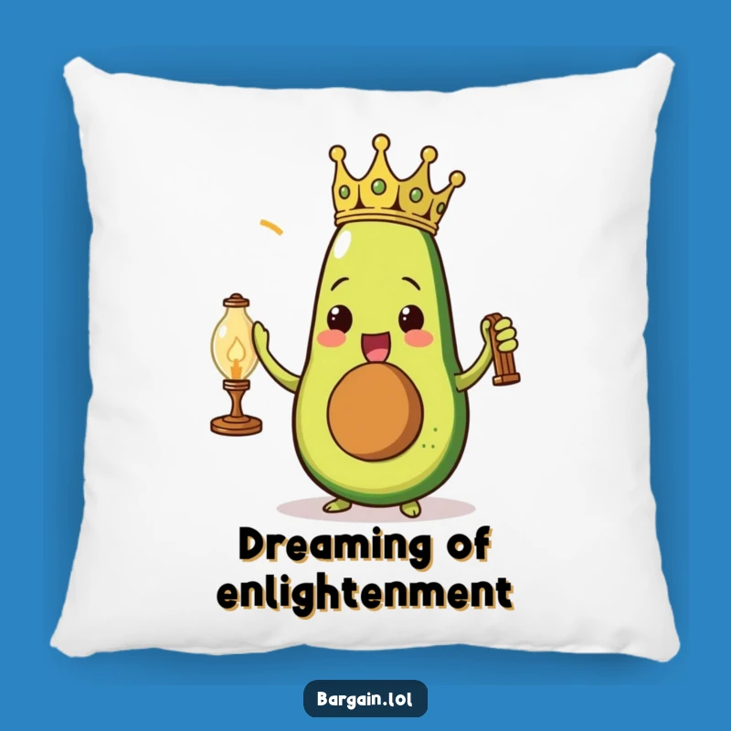 Funny Avocado Crown Pillow: Cozy Regal Comfort, Perfect Decorative Gift