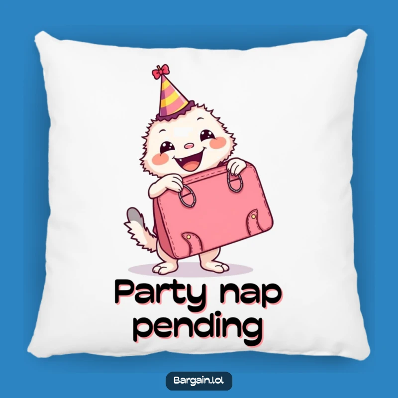 Funny Party Pillow: Retro Handbag Creature - Cozy Celebration Accent Gift