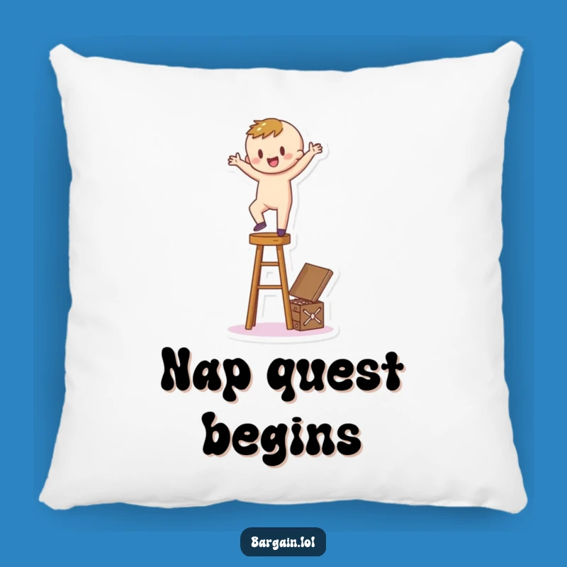 Funny Treasure Comfort Pillow: Cartoony Figure's Cozy Reach for Hidden Gold!