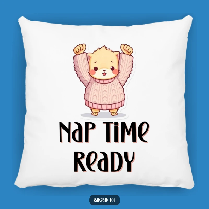 Funny Cozy Sweater Pillow: Fuzzy Friend's Find, Comfort Humor Gift