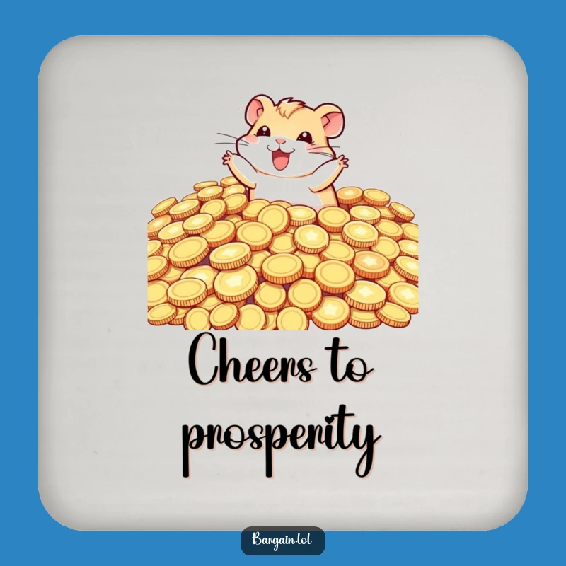 Funny Hamster Coin Dive Coaster - Protect Surfaces with Wealth Gift