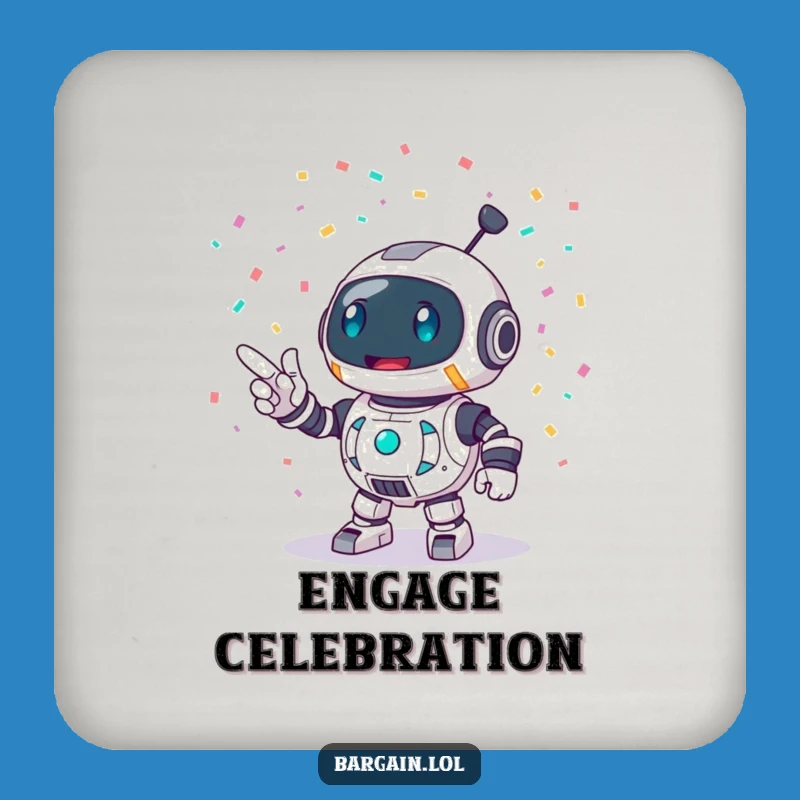 Funny Robot Party Coaster: Confetti Robot Protection, Chic Funny Gift
