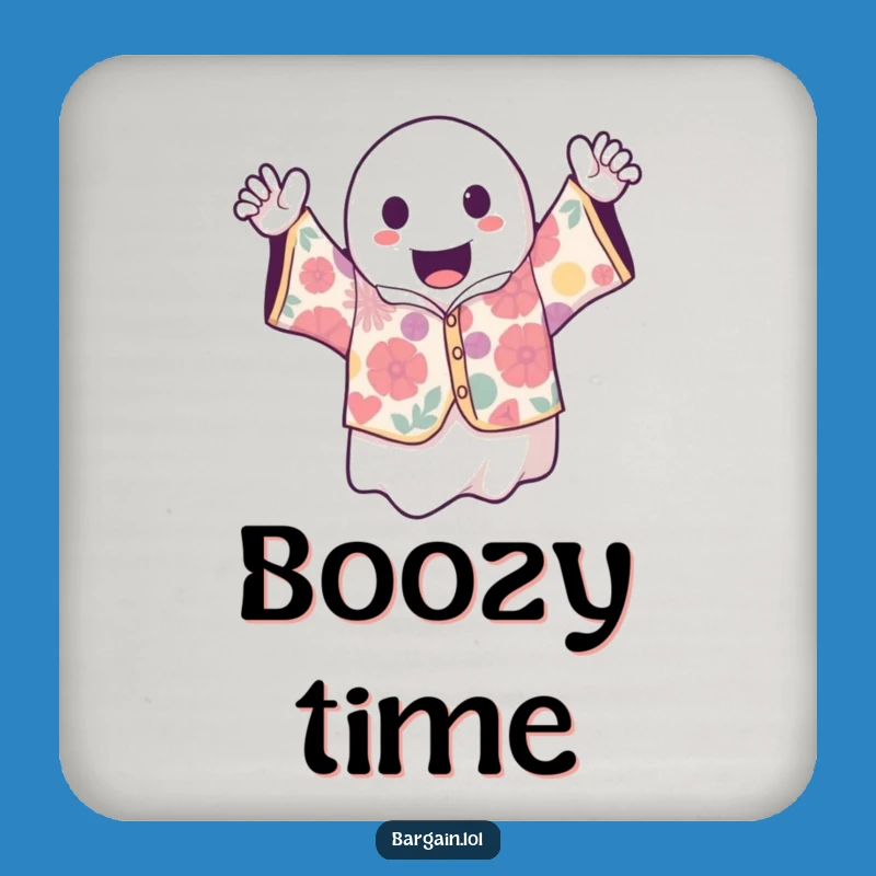 Funny Kawaii Ghost Coaster Set: Spooky Vintage Decor Gift