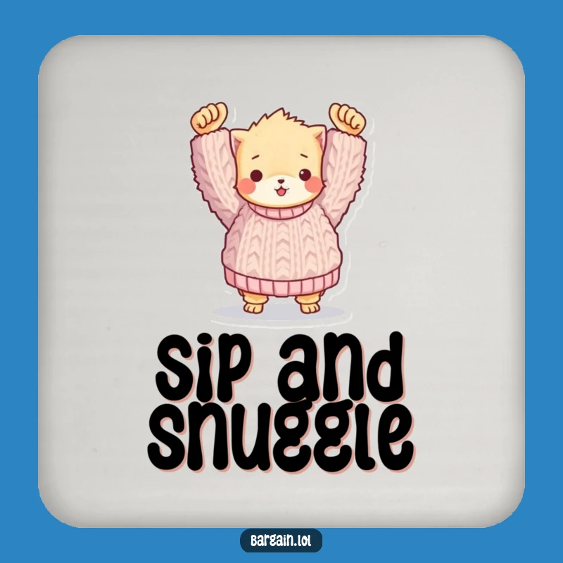 Funny Sweater Coaster: Fuzzy Friend's Find, Tabletop Humor Gift