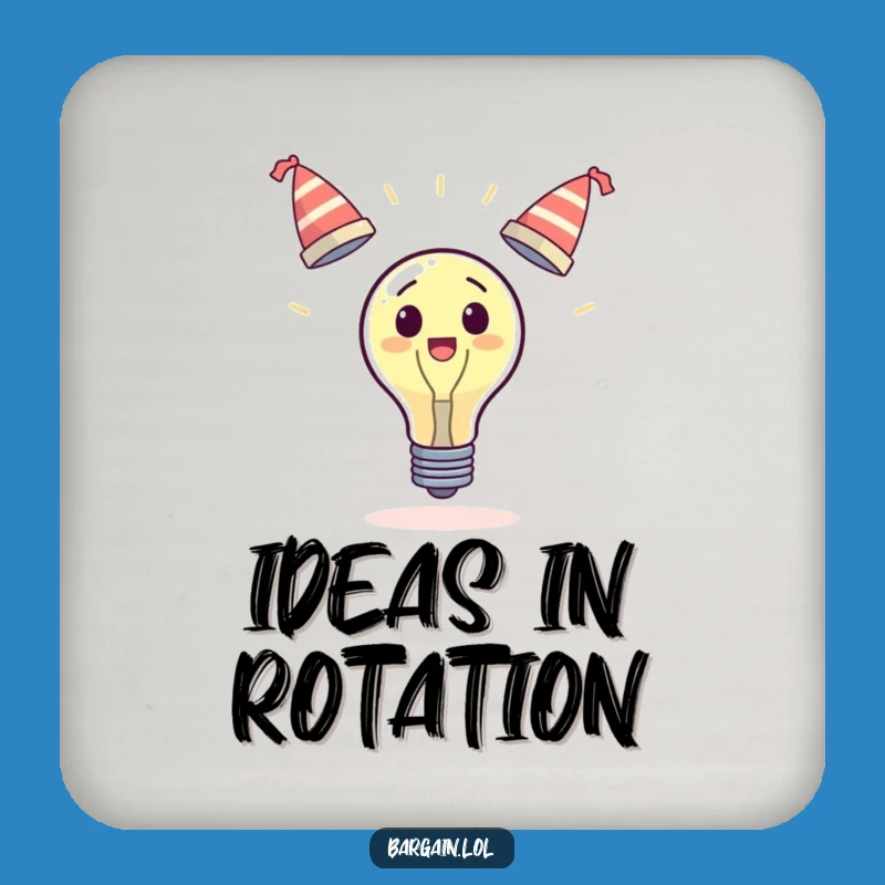Funny Surprised Lightbulb Juggling Hats Coaster: Protect Surfaces with Style, Unique Funny Gift
