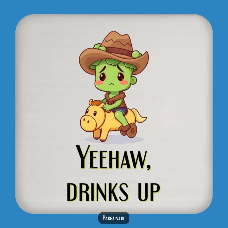 Funny Broccoli Cowboy Coaster: Protect Surfaces with Humor