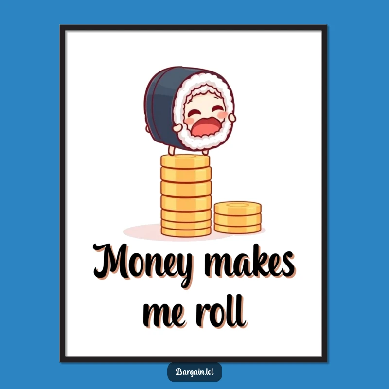 Funny Sushi Balance Poster: Hilarious Wall Art for Food Lovers