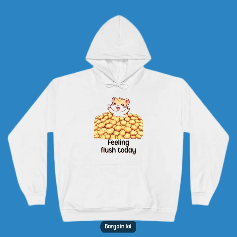 Funny Hamster Coin Dive Hoodie - Cozy Riches & Hilarious Gift