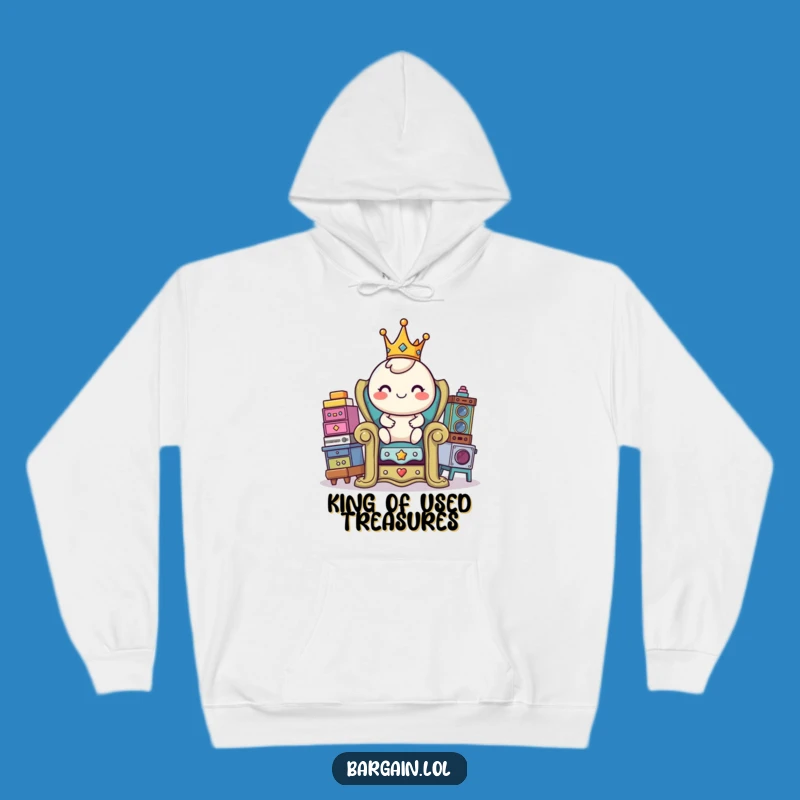 Funny Royal Thrifter Hoodie: Character Throne Style, Cozy Hilarious Gift