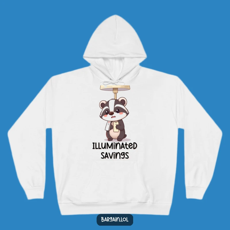 Cozy Funny Kawaii Badger Hoodie: Surprised by Lamp Deal