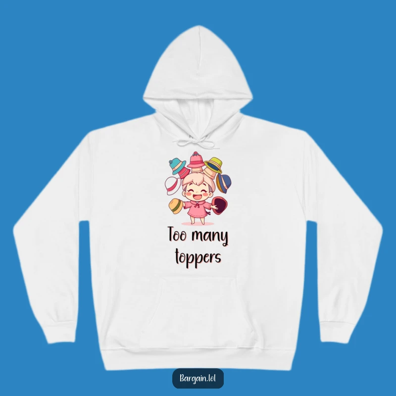 Funny Hoodie: Juggling Hats Character - Big Grin, Cozy Fun, Funny Gift