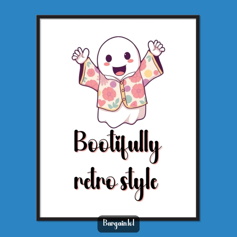 Free Printable Wall Art: Kawaii Ghost Vintage Fashion Funny Downloadable Decor