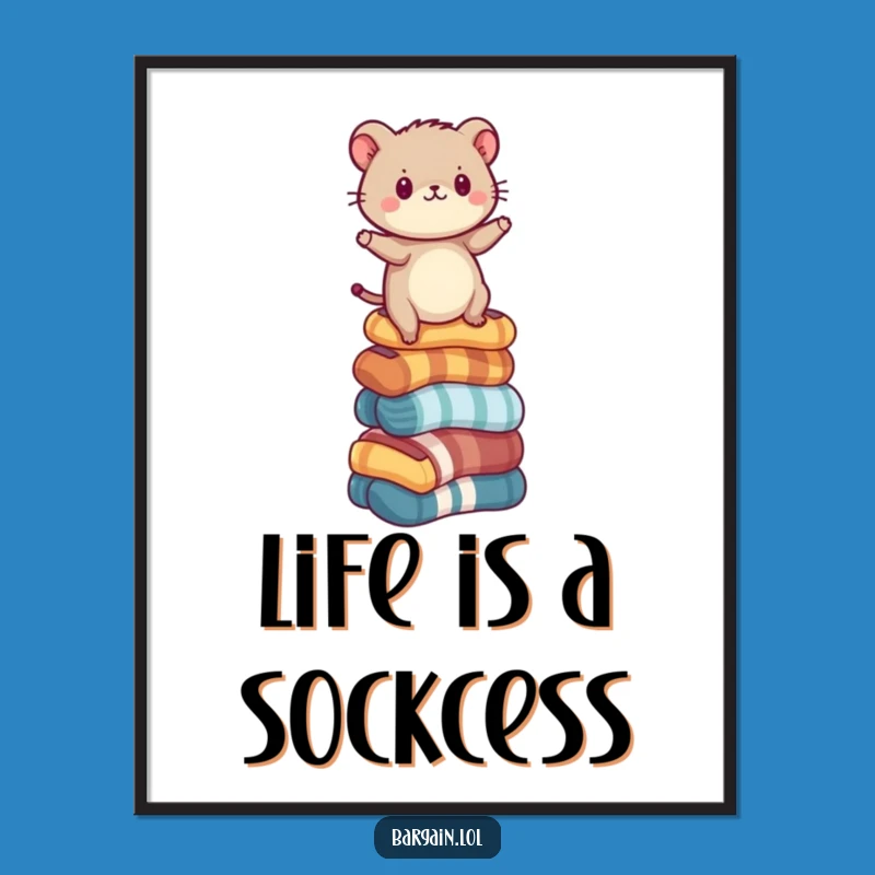 Funny Free Printable Wall Art: Critter Sock Stack Downloadable Art