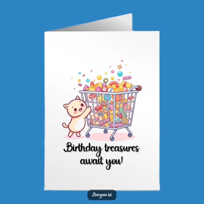 Free Printable Bargain Bin Birthday Card: Funny Creature, Giftable Downloadable Art