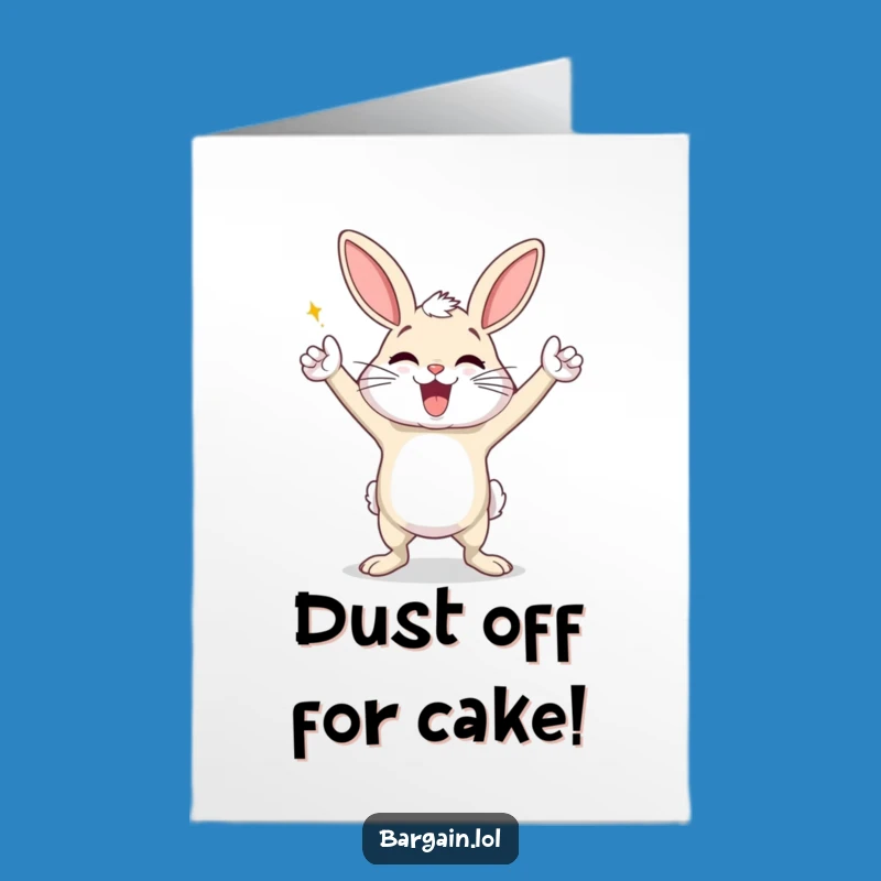 Free Printable Dust Bunny Birthday Card: Victory Dance Fun DIY Gift