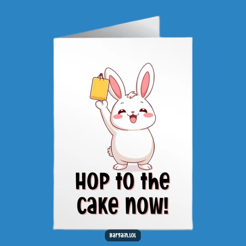 Bunny's Big Bargain Free Printable Birthday Card - Funny Shopper Digital Gift