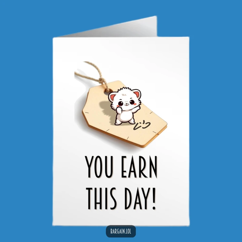 Free Printable Birthday Card: Price Tag Pose Funny Downloadable Gift
