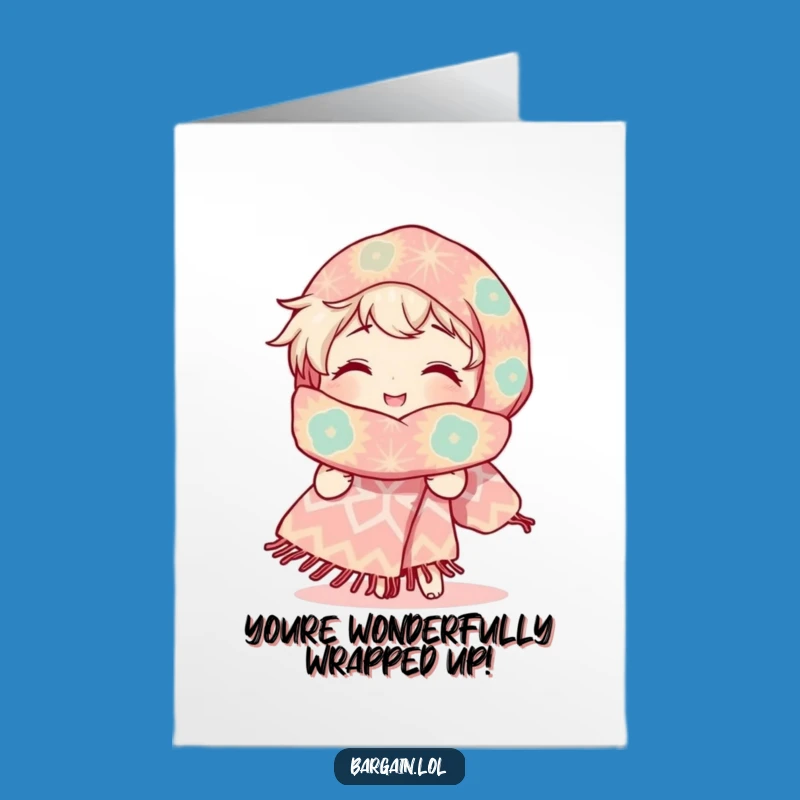 Free Printable Congrats Card: Giant Scarf Character, Humorous Downloadable Gift