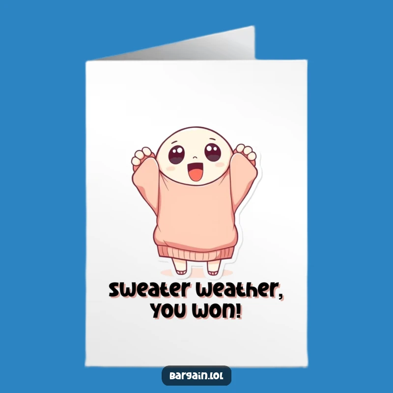 Free Printable Sweater Fan Congrats Card: Humorous Downloadable Fashion Gift
