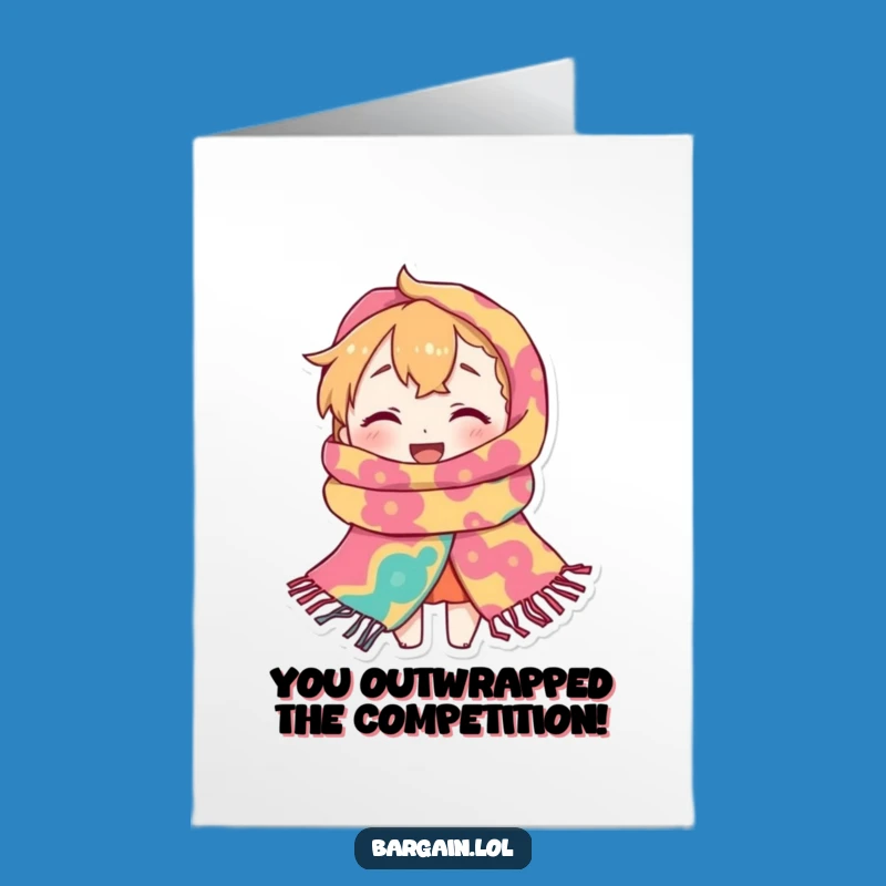Free Printable Congrats Card: Scarf Swirl Celebration, Humorous Downloadable Gift for Any Achievement