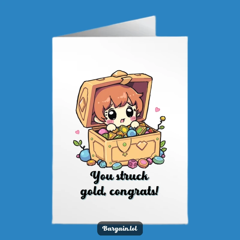 Free Printable Treasure Congrats Card - Surprise Find Downloadable