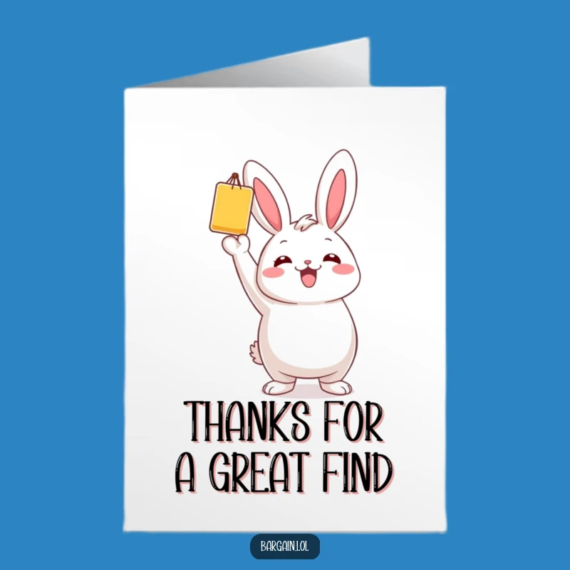 Bunny's Great Find Free Printable Thank You Card - Funny Shopper Digital Gift