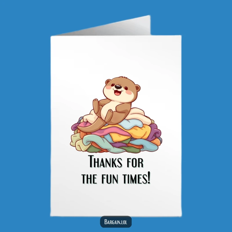 Free Printable Thank You Card: Otter Clothes Fun Funny Downloadable Gift