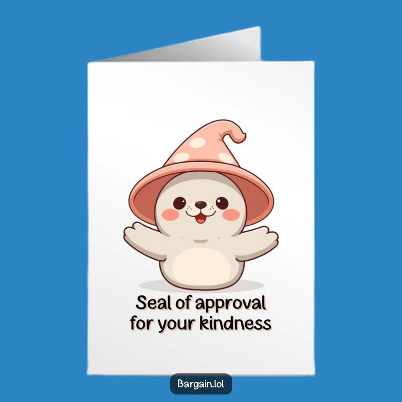 Funny Free Printable Thank You Card: Seal's Gigantic Hat Surprise!
