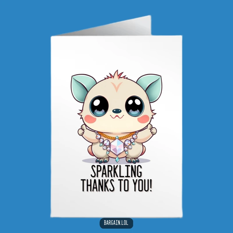 Free Printable Thank You Card: Googly Eyes Necklace Funny Downloadable Gift