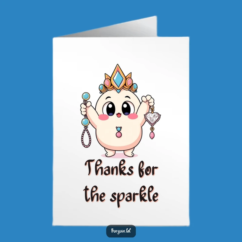Free Printable Thank You Card: Blob Monster's Tacky Bling Expresses Gratitude