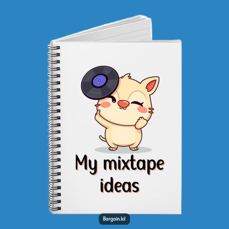 Funny Music Notebook: Mischievous Creature Balancing Vinyl - Journal Your Tunes