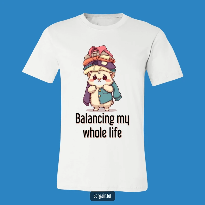 Funny Creature Balancing T-Shirt: Vintage Fashion Focus Humor Shirt Gift