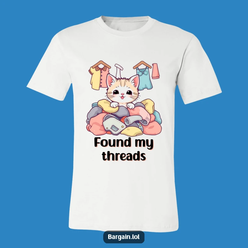 Funny Kawaii Kitten Thrift Fashion T-Shirt: Cute Happy Cat Tee Gift
