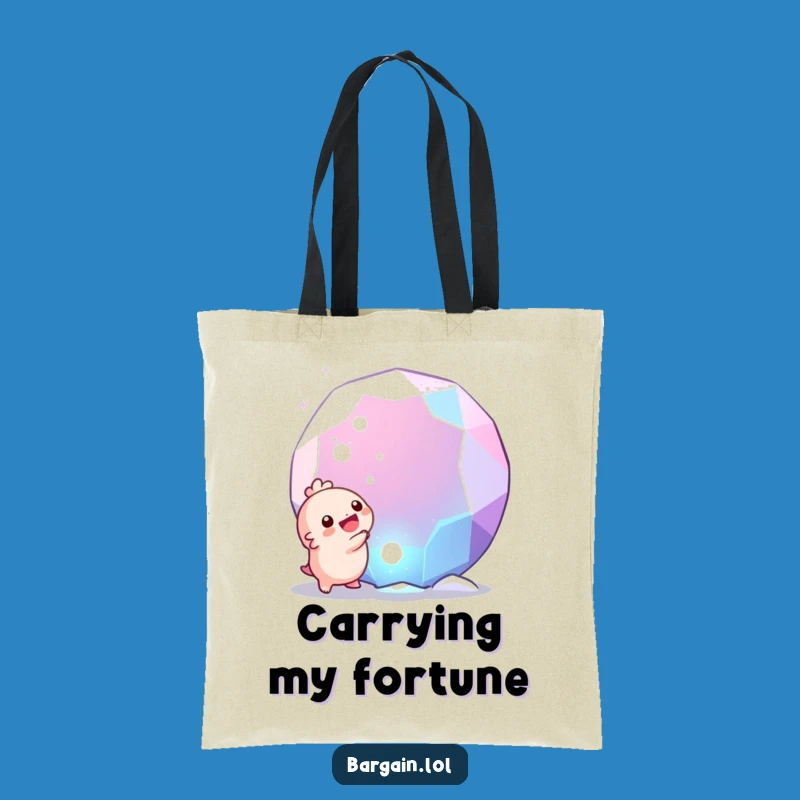 Funny Gem Discovery Tote: Tiny Creature's Big Find, Practical Humor Gift