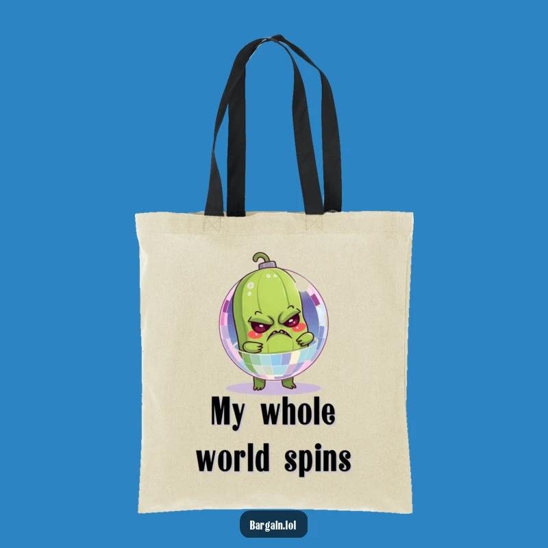 Funny Grumpy Pickle Disco Ball Tote Bag: Stylish and Humorous Carry-All