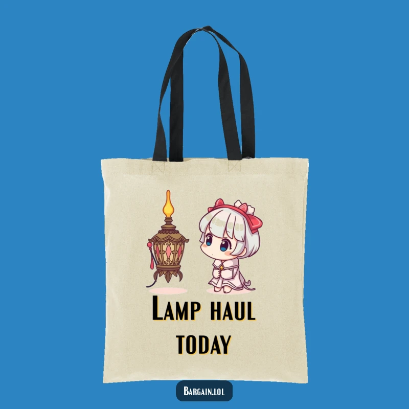Funny Tote Bag: Curious Lamp Character - Bizarre Design, Carry Intrigue, Funny Gift